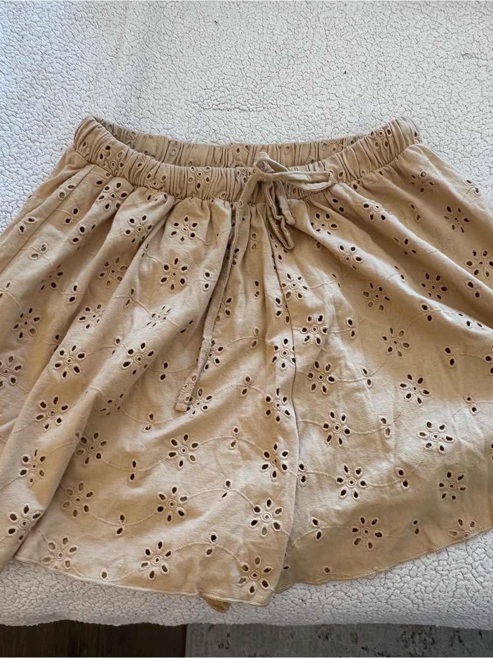 ASOS Eyelet Drawstring Shorts - Tan